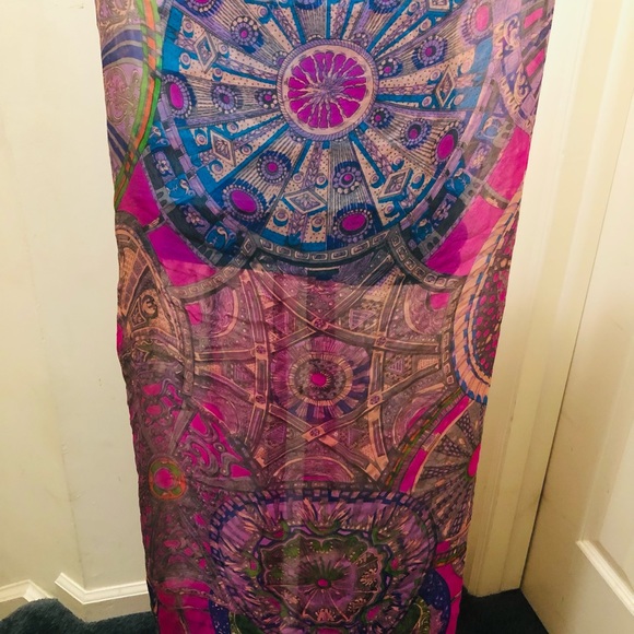 Hermes Scarf/Shawl. ‘Les Domes Celeste’. 100% Silk. Sheer. Made in France. - Picture 2 of 16